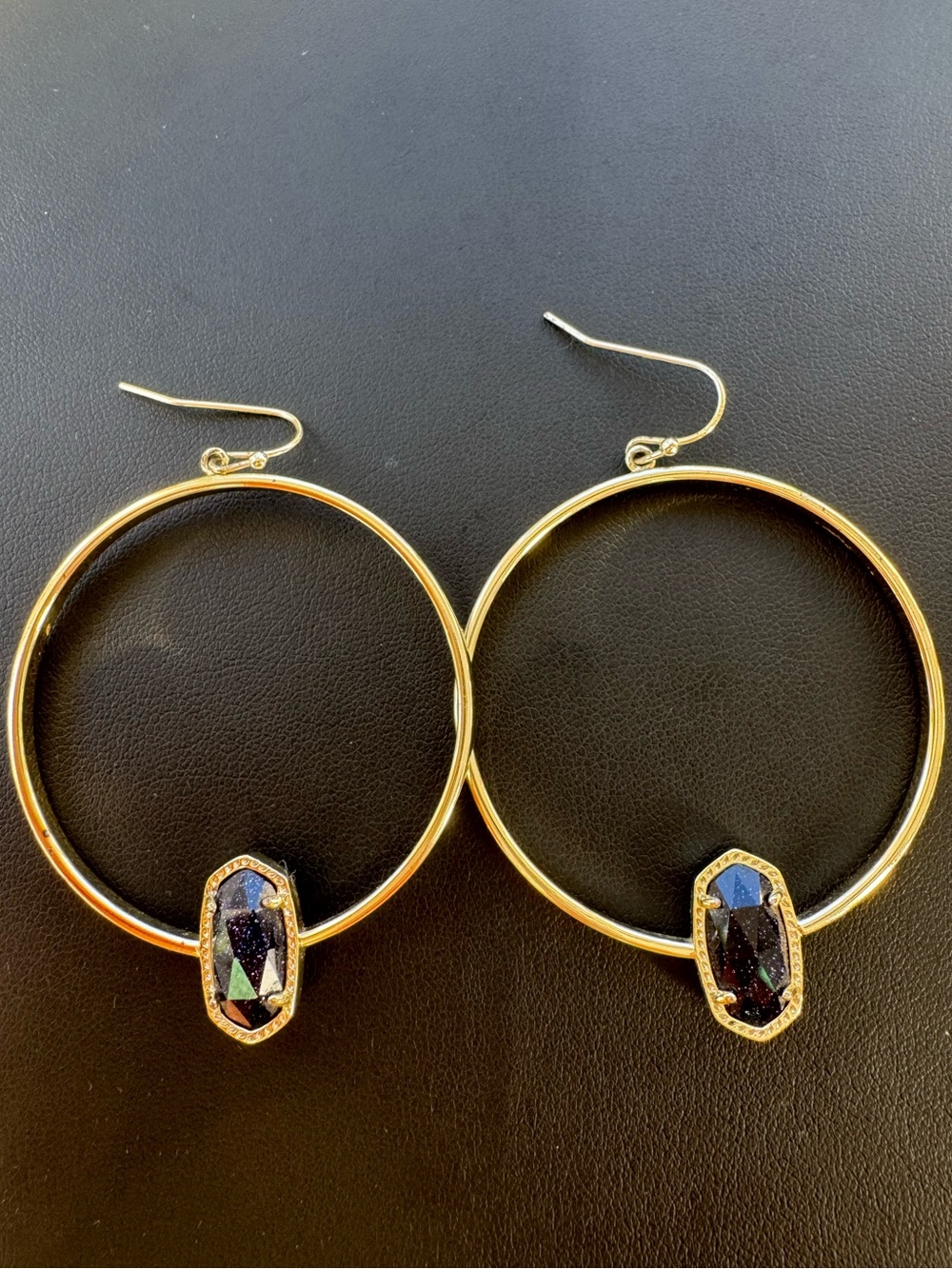Kendra Scott Elora Gold & Black/Deep Navy Blur Sparkle Earrings